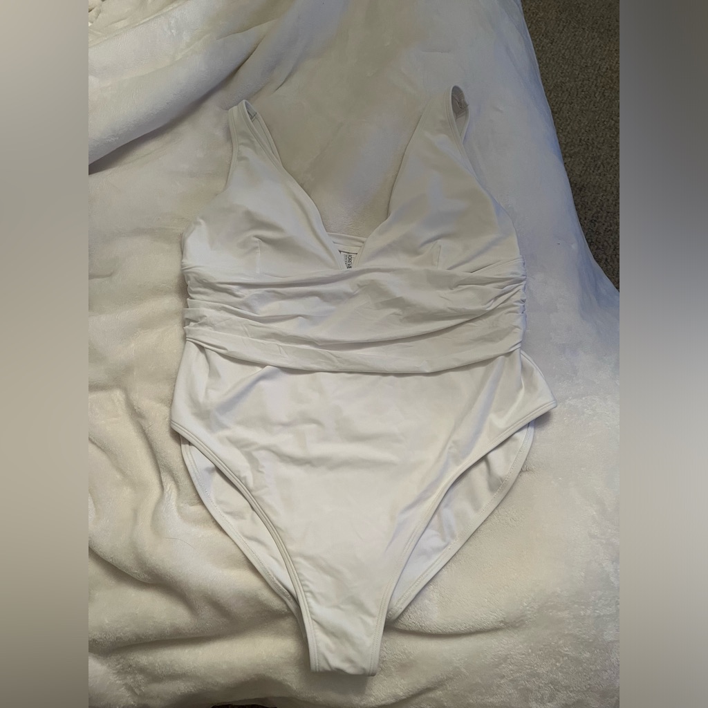 Forever 21+ Plunge White Swimsuit